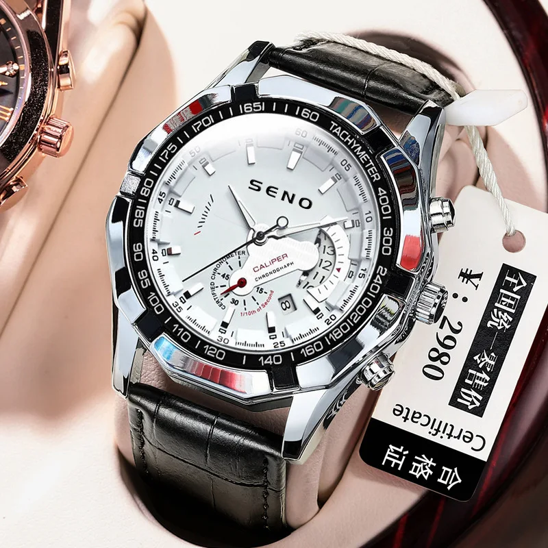 Высококачественные модные мужские часы, светящийся водонепроницаемый ремень, кварцевые часы со скелетом и датой