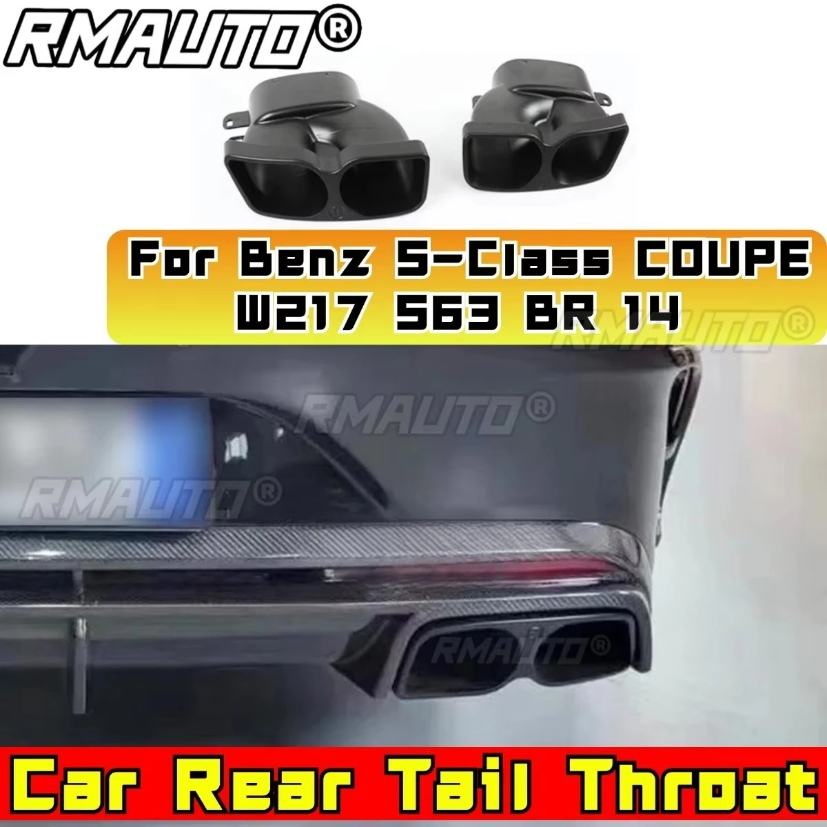 

Car Tail Throat Stainless Steel Body Kit for Mercedes Benz S-Class COUPE W217 S63 BR 2014 Rear Tail Throat Body Kit