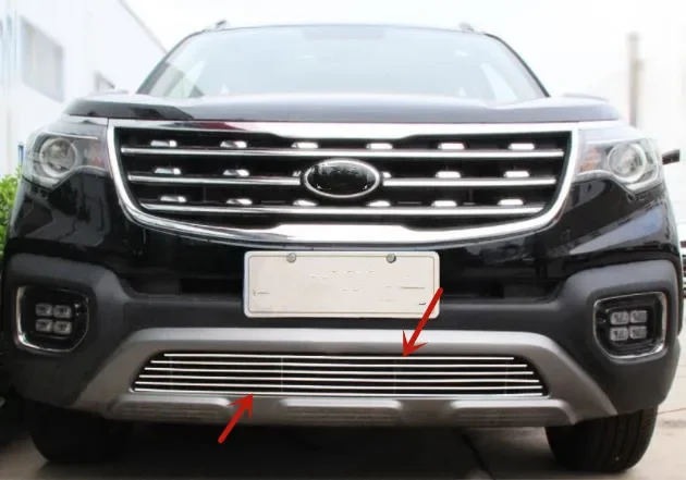 

For Kia Sportage R 2018-2019 aluminum alloy front bumper grille Front grille trim frame protection decoration car accessories