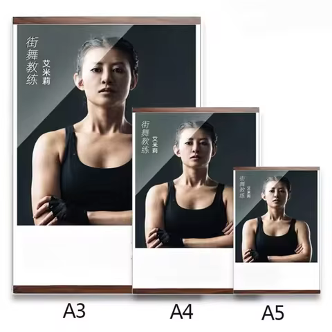 2pcs Acrylic Punching Free Photocards Magnetic Photo Frames Certificate Picture Document Sign Poster Holder A3/A4/A5 Display