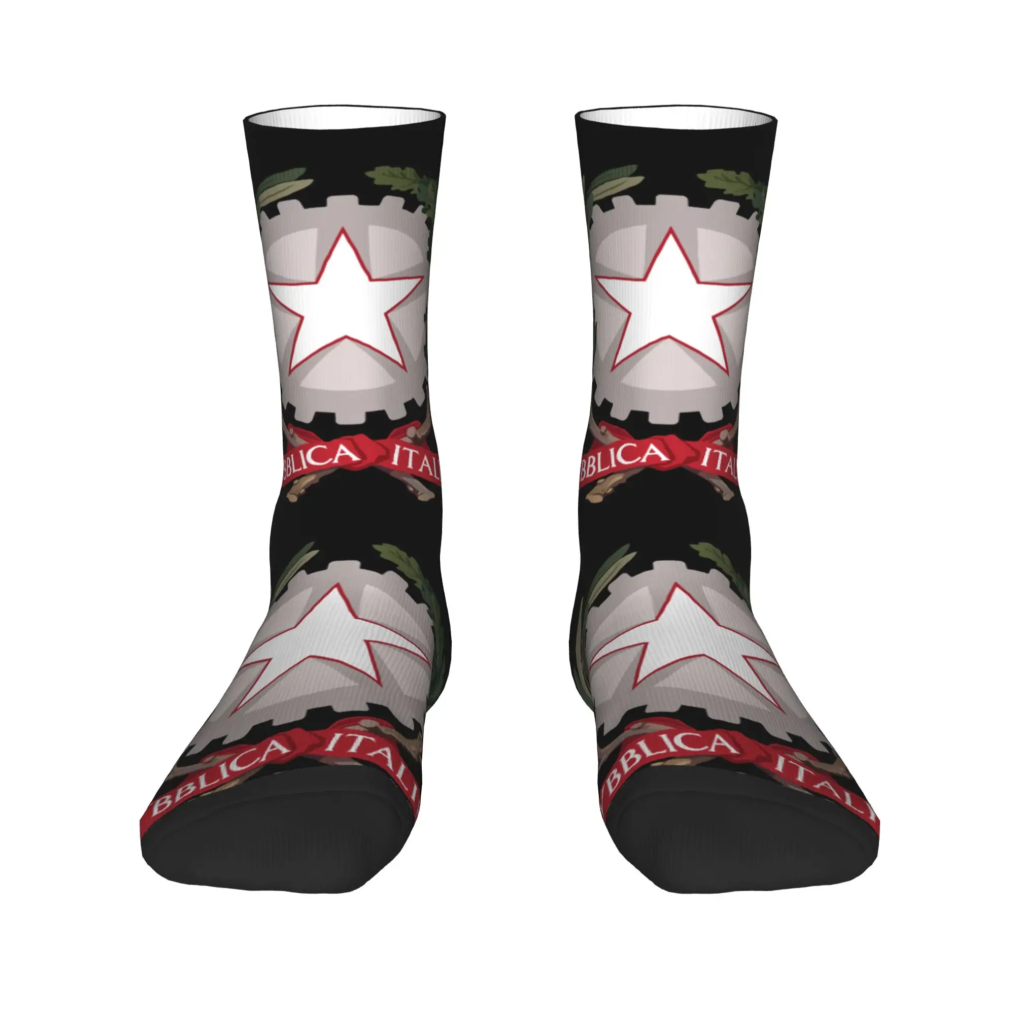 

Cute Men's Emblem of Italy Dress Socks Unisex Warm Comfortable 3D Print Italian Flag Crew Socks