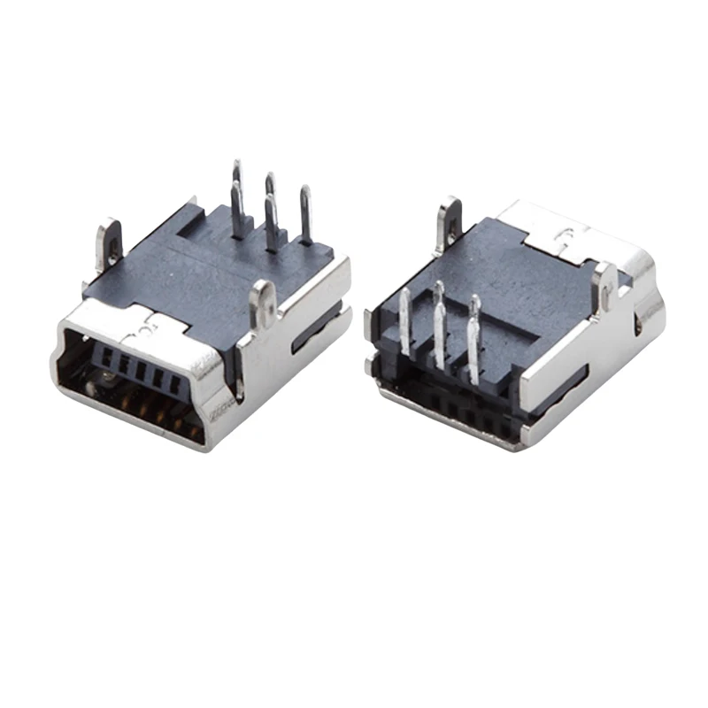10pcs Mini USB 2.0 Connector 5Pin DIP Front 2Feet DIP B Type Connector For Audio Vedio TV Electronices Equipment Power Charging