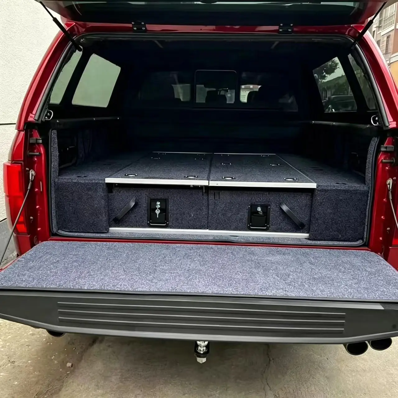 High Quality 4X4 Aluminum Pickup Truck Bed Camping Slide Out Drawer Decked Rear Storage System for F150
