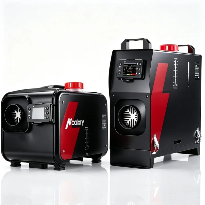 Hcalory 5-8KW Tragbarer Diesel-Luftheizer mit APP & Fernbedienung 12V/24V/220-240V All-in-One Standheizung mit 5L Eingebautem Tank 5000m Höhenmodus für Wohnmobil, LKW, Camper, Zelt