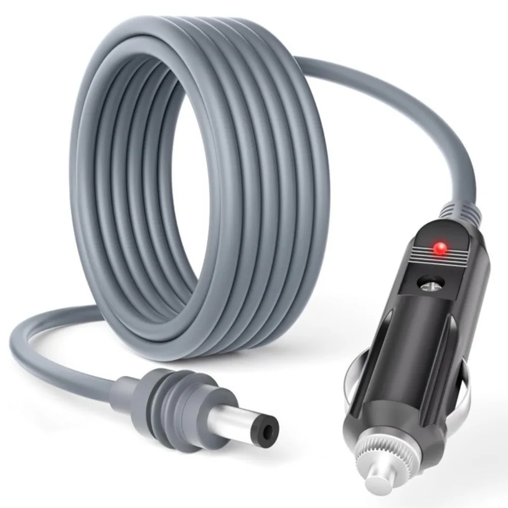 Durable 12V-24V Car Power Cable Rainproof 16.4Ft / 10FT DC Power Supply Cord With Indicator Light Car Charger Cable For Vehicle