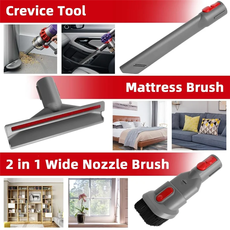 لـ Dyson V7 V8 V10 V11، مجموعة ملحقات فوهات الفرشاة، حل الكل في واحد للمنزل والمنزل الداخلي للمركبة-A58E