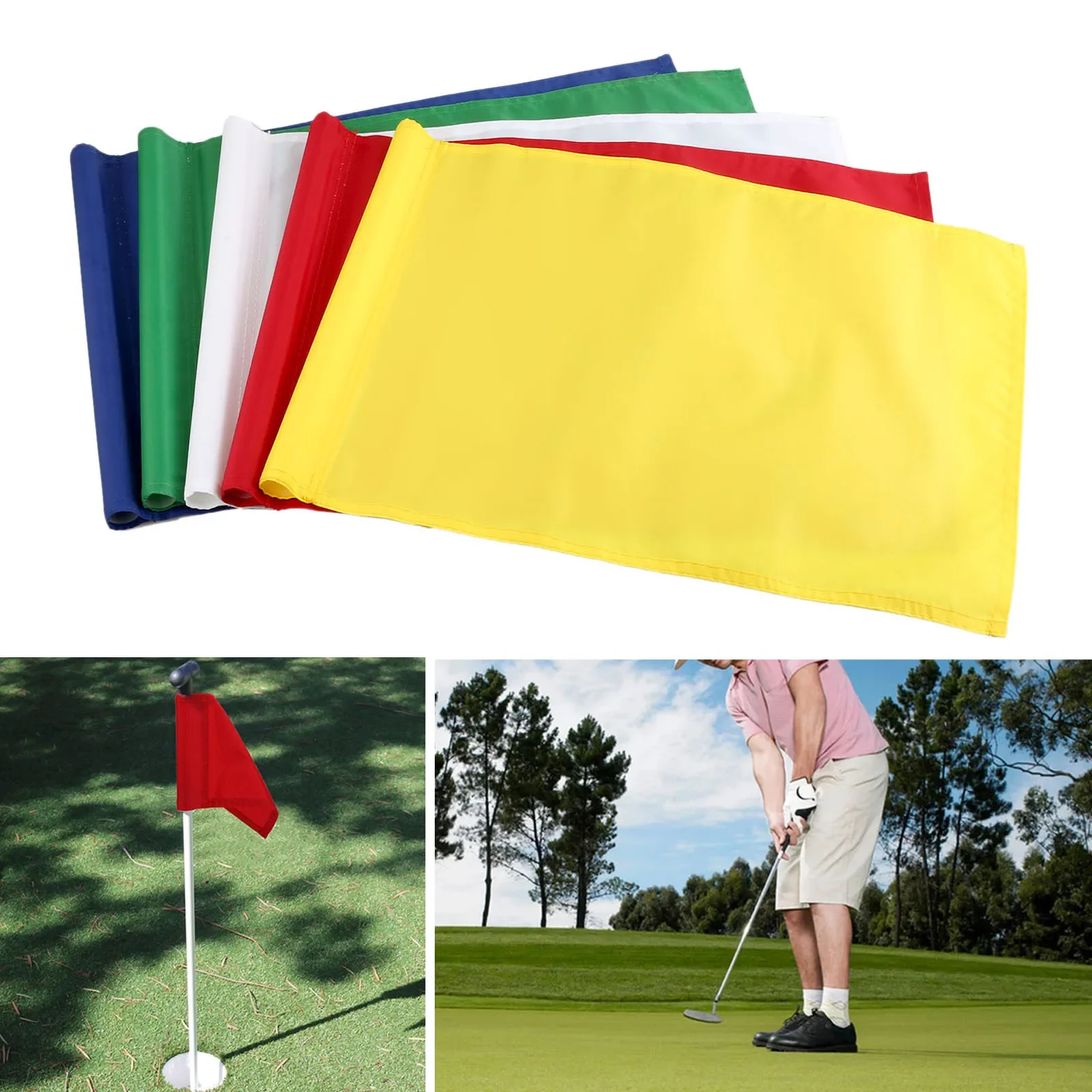 51 x 36cm Golf Backyard Training Aids Hole Pole Cup Flags Putting Green Marker for Outdoor Indoor Backyard Golf Courses Practice