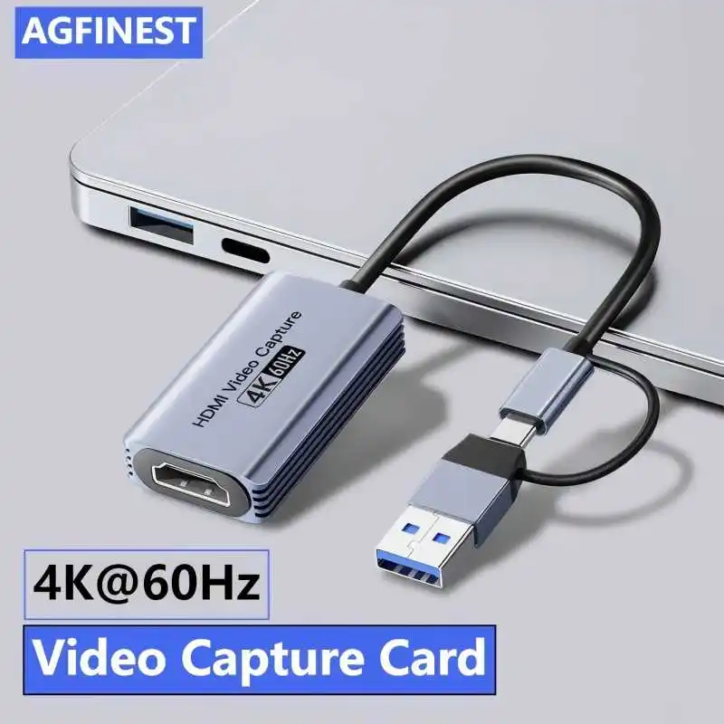 

4K USB 3.0 Video Capture Card HDMI-compatible to USB Type-C Game Record Live Broadcast For Switch Xbox PS5/4 phones Tvbox