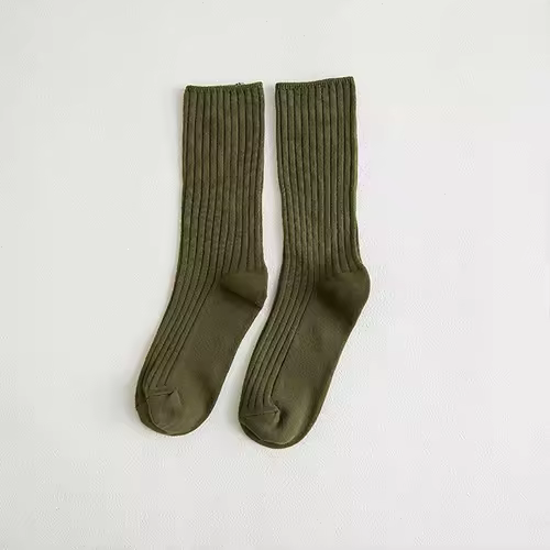 1 Pair Retro Women Cotton Loose Socks Autumn Winter Knitting Solid Color Long Black Korean Japanese Student Girls Stockings - Image 12