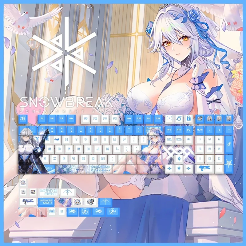 

Колпачки для механической клавиатуры Snowbreak: Containment Zone Lyfe Bestla, тематика аниме, PBT, кастомные, милые, красивые девушки