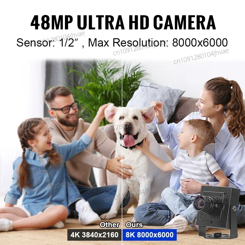 

3200 48MP Ultra HD 8000x6000 1.4mm Panoramic Fisheye Imx586 Sensor 1/2 Inch USB Industrial Machine Vision Camera CMOS UVC