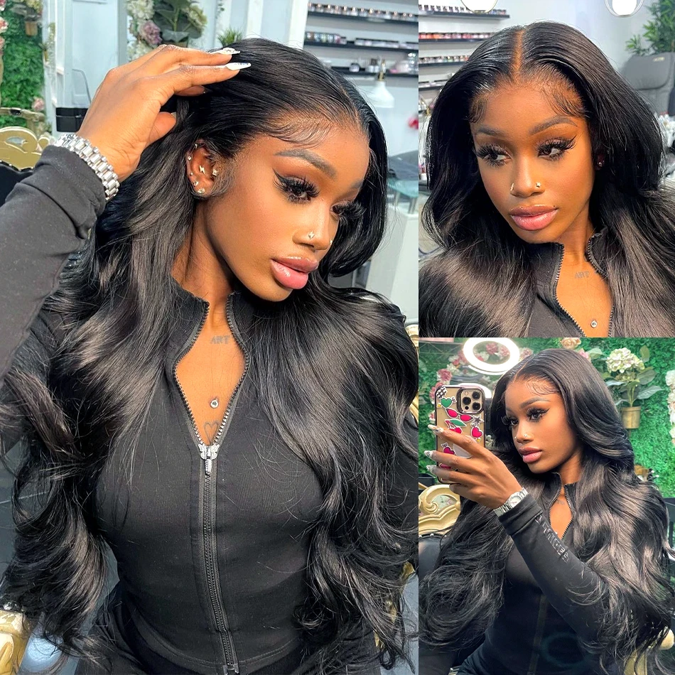Perruque Lace Front Wig naturelle Body Wave, cheveux humains, 13x4 13x6, transparente, sans colle, 6
