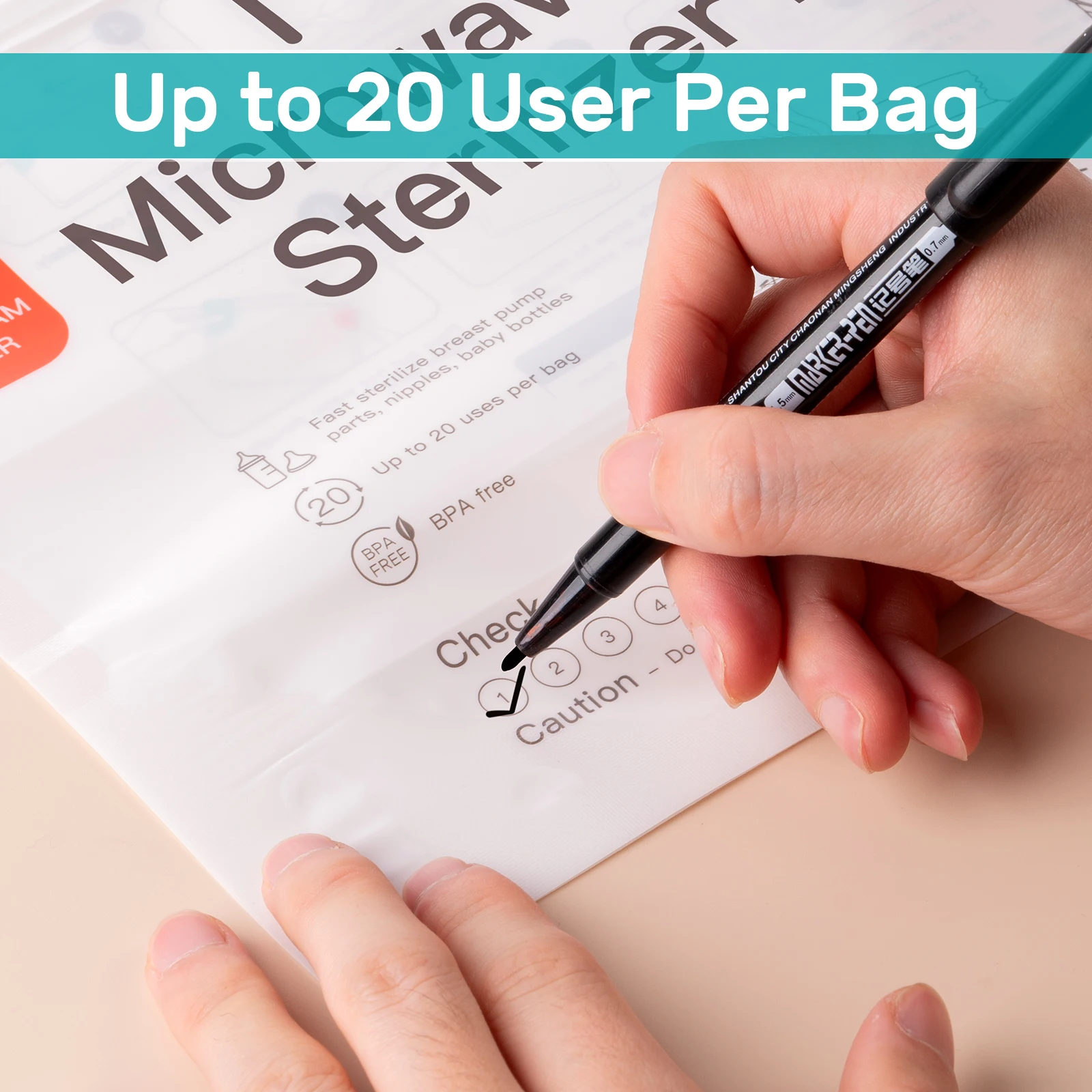 حقيبة معقم بخار الميكروويف NCVI مكونة من 8 قطع، حاوية تطهير لعضاضة الأطفال واللهايات وملحقات مضخة الثدي