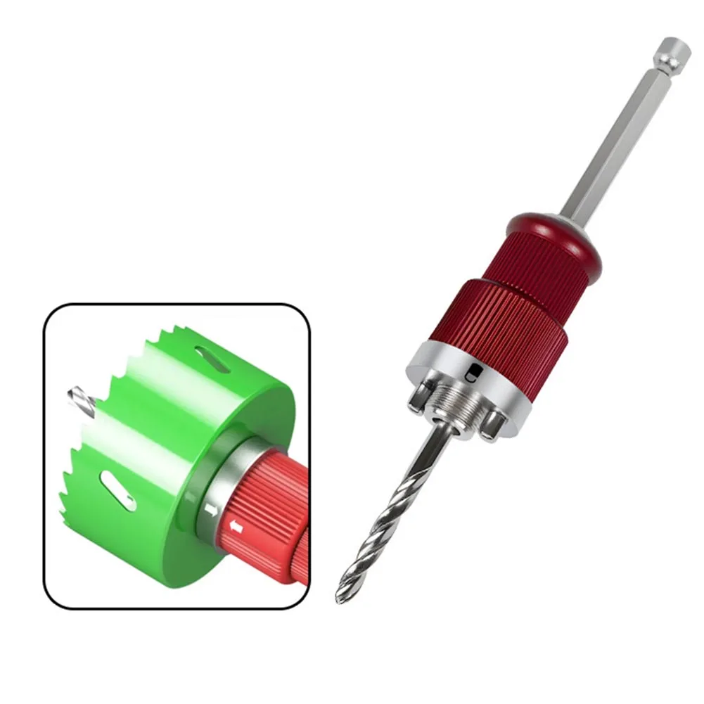 Quick-Release Hole Opener Connecting Rod Hole Connector 8.6mm Hexagonal Shank For Wood Boards PVC Pipes 1pc Power Tools