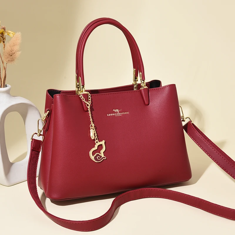 3-Layer Pocket Design New Luxury Designer Women's Handbag Fashion Trendy Ladies Shoulder Bag Simple Vintage Girls Shopping Tote