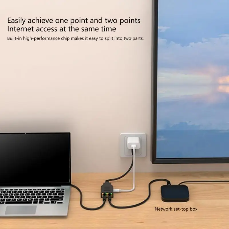 270b 2 port rj45 networking splitter adaptor Efisien jaringan ekspansi stabil