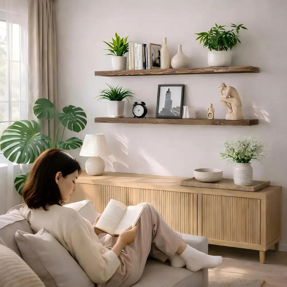 Walnut Floating Shelf Set 5