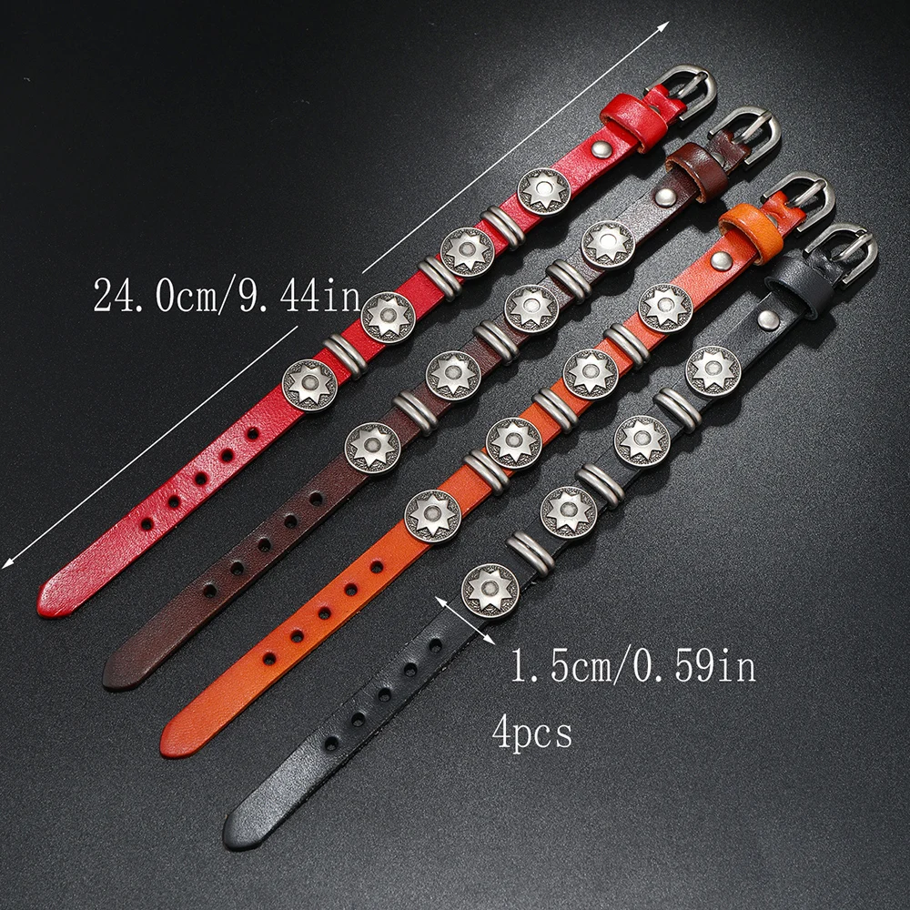 Punk rock metal gothic skull accessories genuine leather bracelet