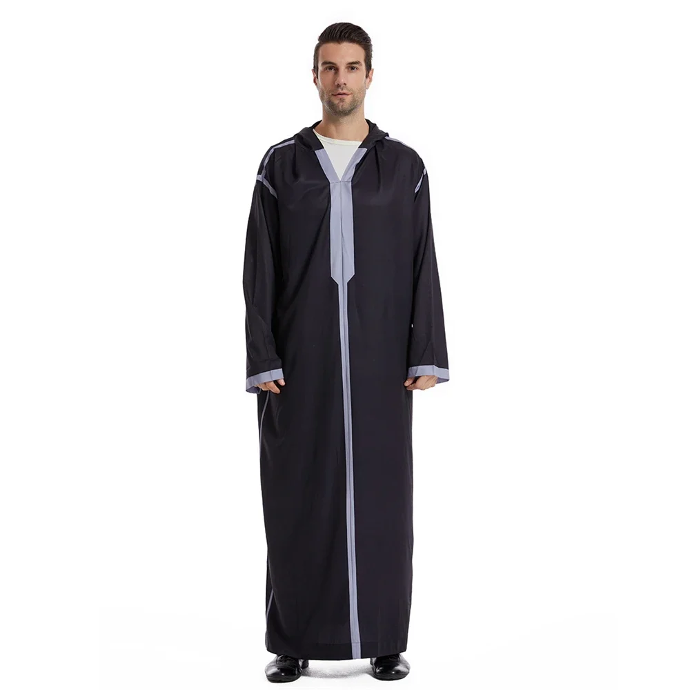 Eid Hooded Abaya Muslim Men Dubai Saudi Jubba Thobe Long Dress Turkey Arabic Kaftan Islamic Clothing Ramadan Abayas Caftan Robe