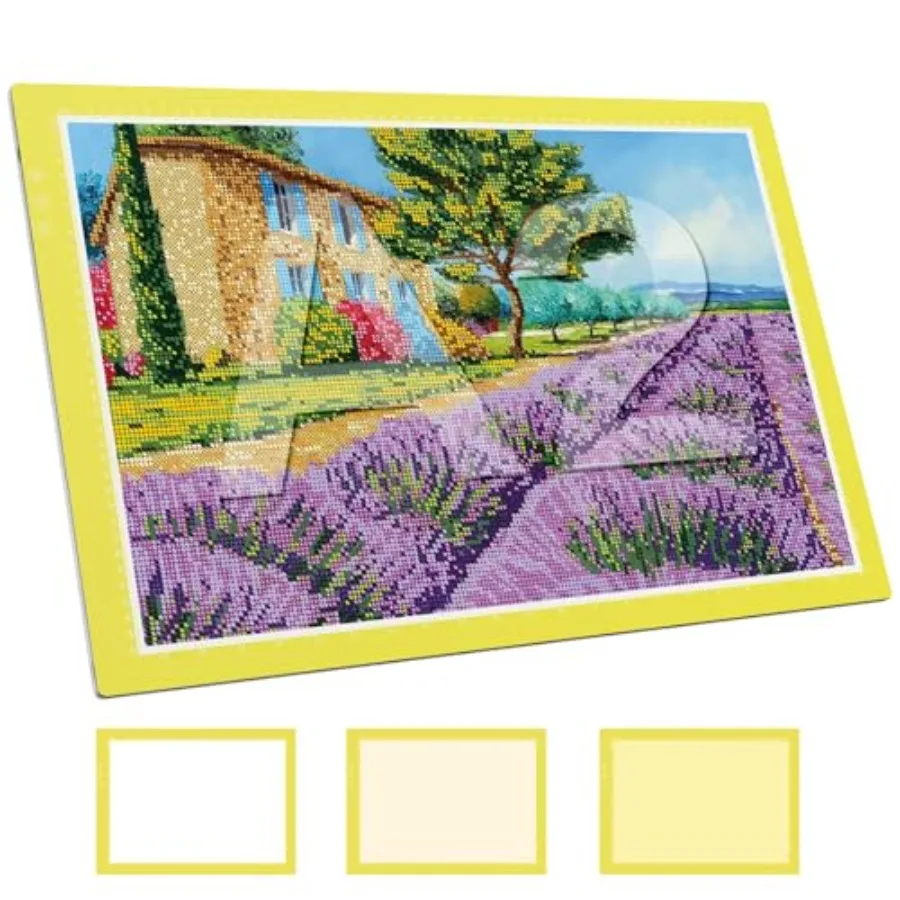 

Light Box for Tracing, Light Pad for Diamond Painting with 8 Levels/Stepless Dimming Brightness and 3 Color Modes, Ultra-Thin C