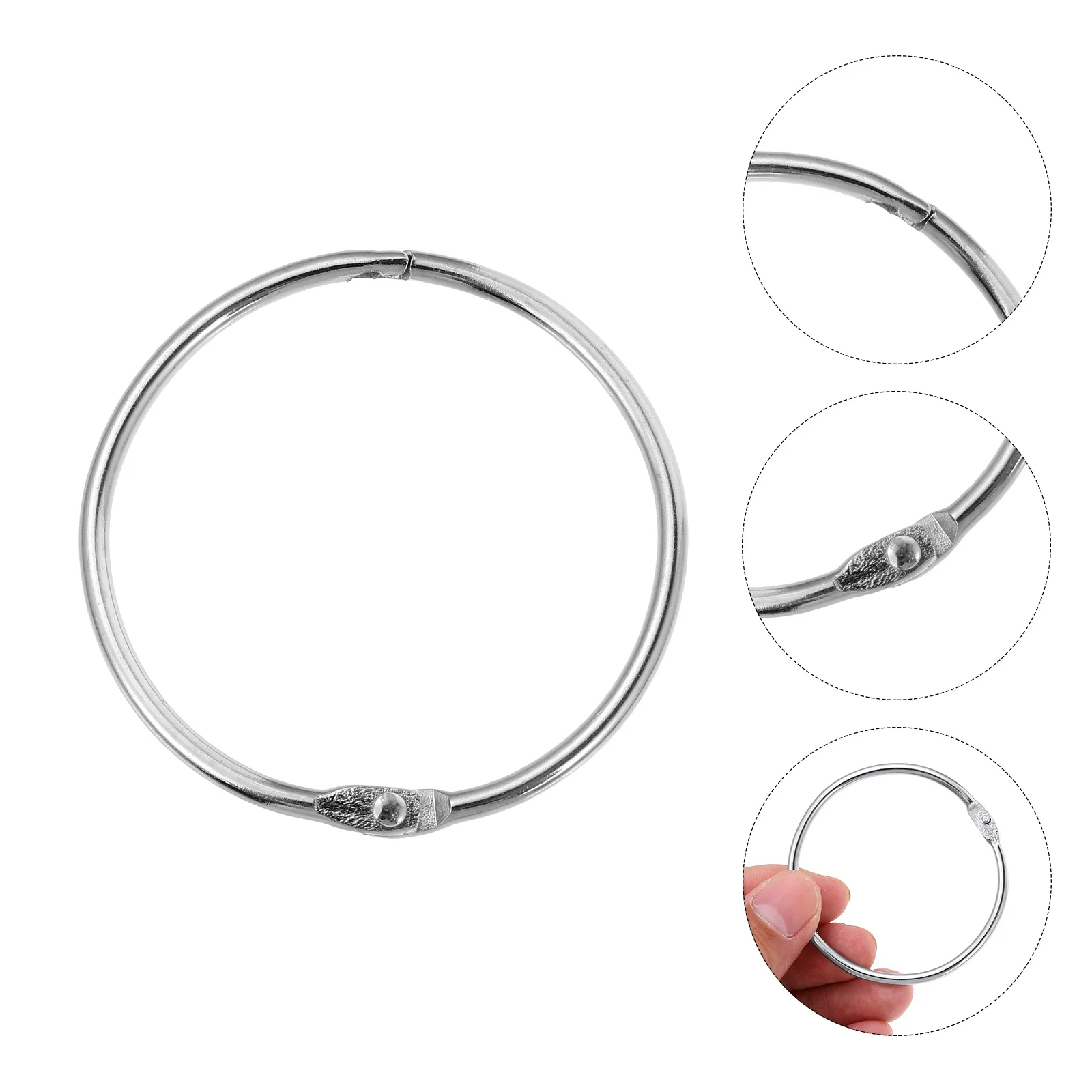 

12 pcs Metal Bath Curtain Rings Silver Plated Polished Heavy Duty Smooth Slide Low Noise Decorative Round Hoops For Home Shower