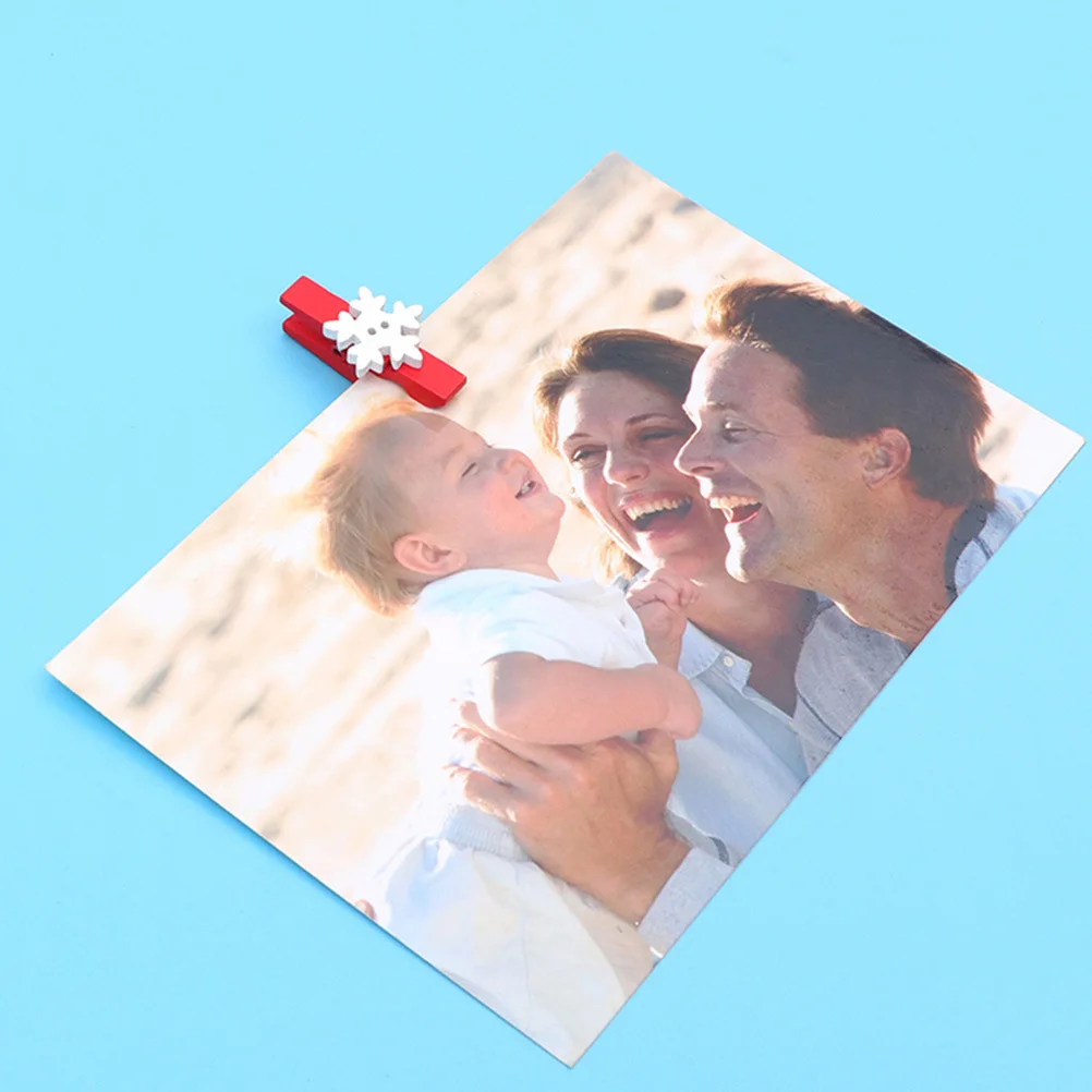 

60Pcs Christmas Wooden Clothespins for DIY Projects Tree Embellishment Holiday Decor Christmas Photo Clip Holder