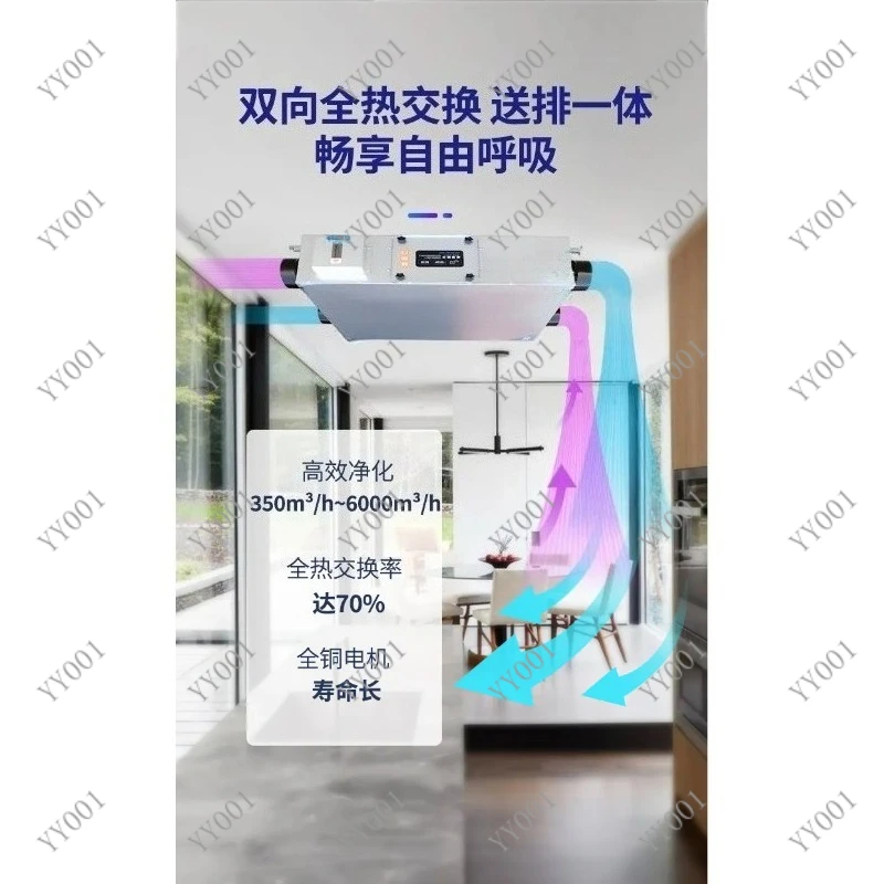 500m³/h Heat Recovery Ventilator, LCD Control Fresh Air System with Filter