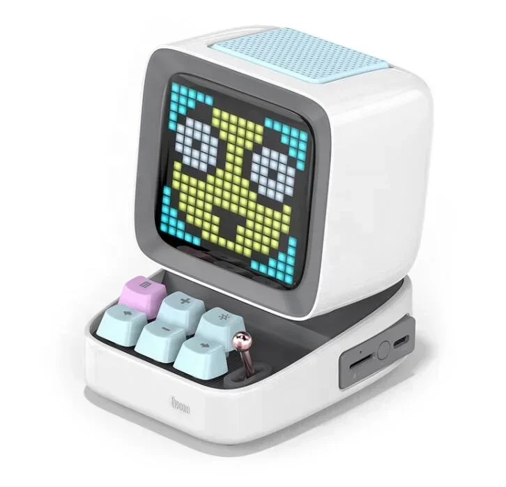 

Cute mini wireless speaker FM TF pixel art alarm clock classic design speaker