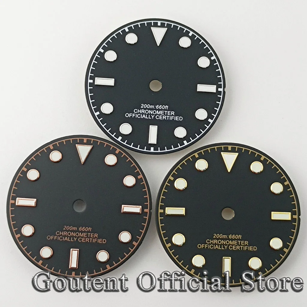 Goutent 29mm White Blue Green Black Gray Watch Dial Fit NH35 NH36 ETA2824 2836 PT5000 DG2813 3804 Miyota 8205 8215 821A Movement