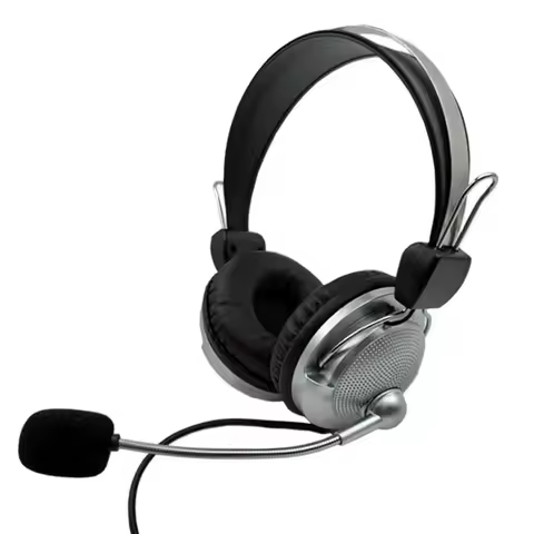 Fone de Ouvido Estéreo Durável para Jogos com Microfone - Headphone Leve Over-Ear com Microfone Flexível e Redução de Ruído para PC e Console