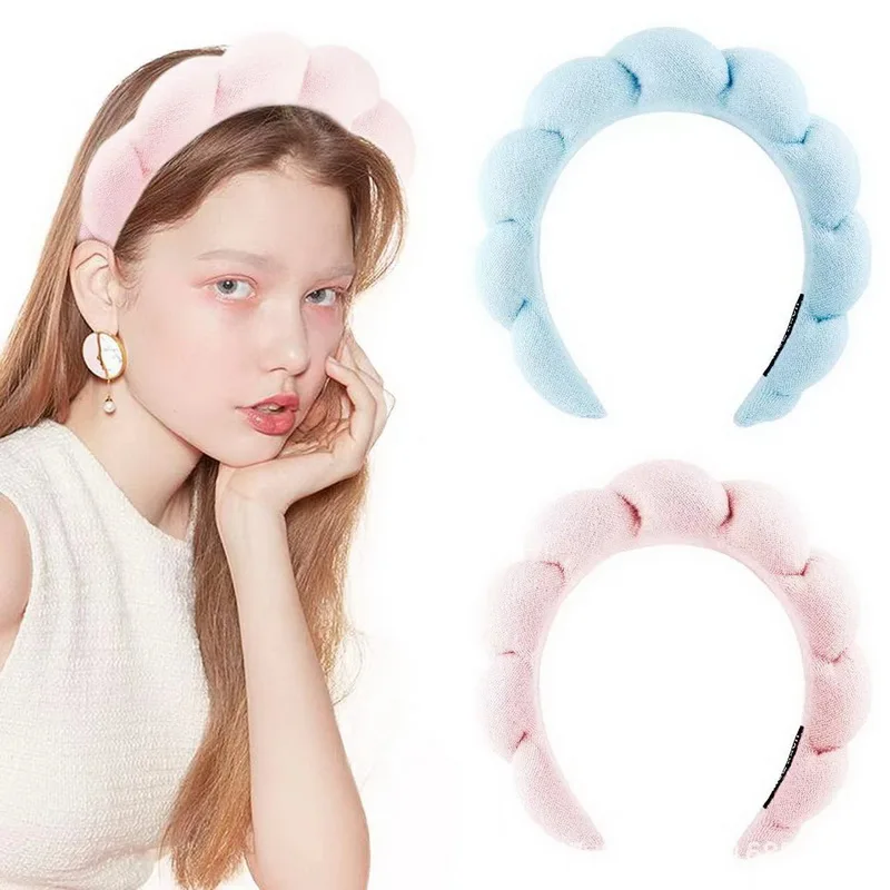 2023 Fashion Sponge Headband for Women Thick Hair Band For Washing Face Girls Makeup Headband Wide Yoga Spa Hair Hoop Headwear