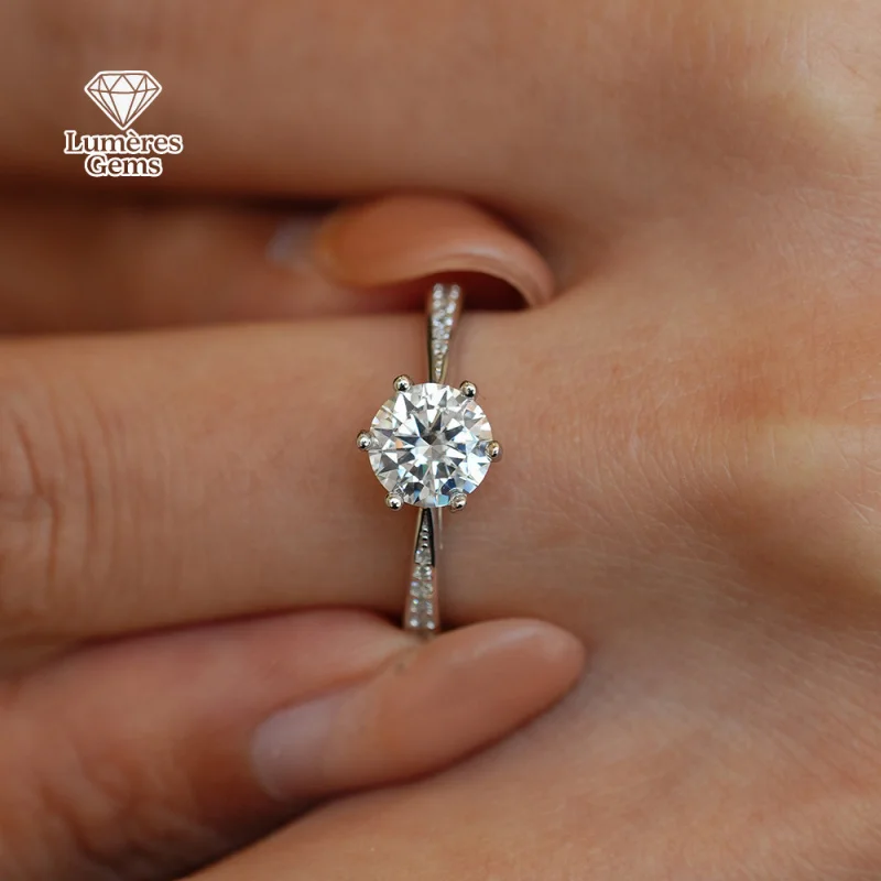 خاتم مورغانيت 18 قيراط معتمد من LumièRe Gems 2026 الأكثر مبيعًا، خاتم كلاسيكي بستة شوكات، تاج 3 قيراط، هدية مجوهرات زفاف لها #3