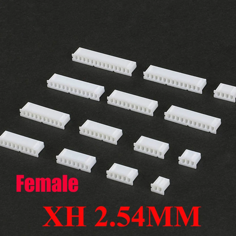 50Pcs JST XH2.54 2/3/4/5 Pin Terminals Plastic Shell Male Plug + Female Socket Wire Connector XH 2.54 2P 3P 4P 5P-14P