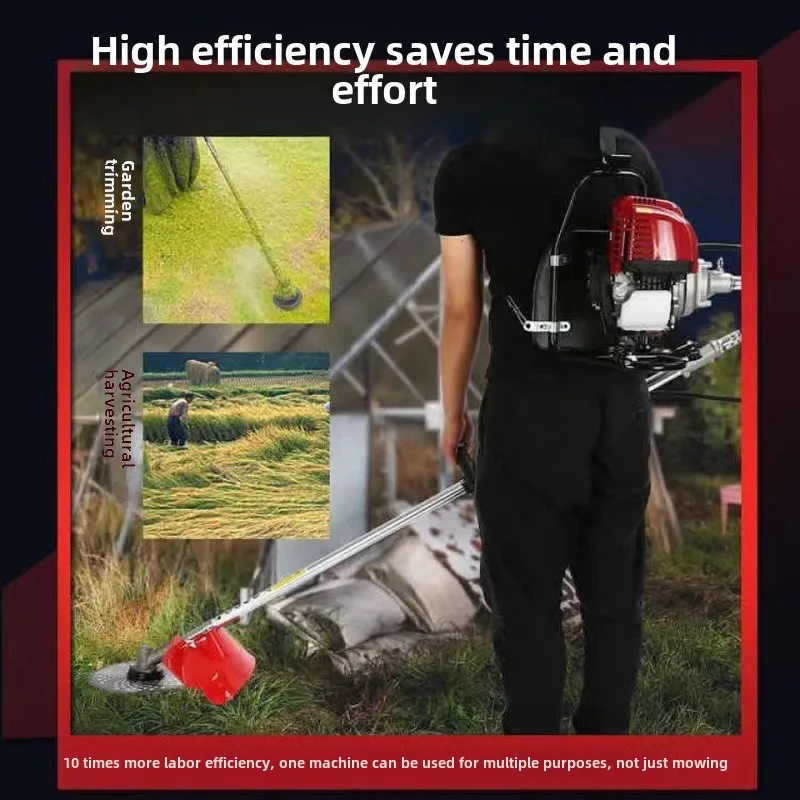 Industrial Four-Stroke 125cc Small Household Lawn Mower Side-Mounted Backpack Weeder Brush Cutter 24V  Harvester DIY