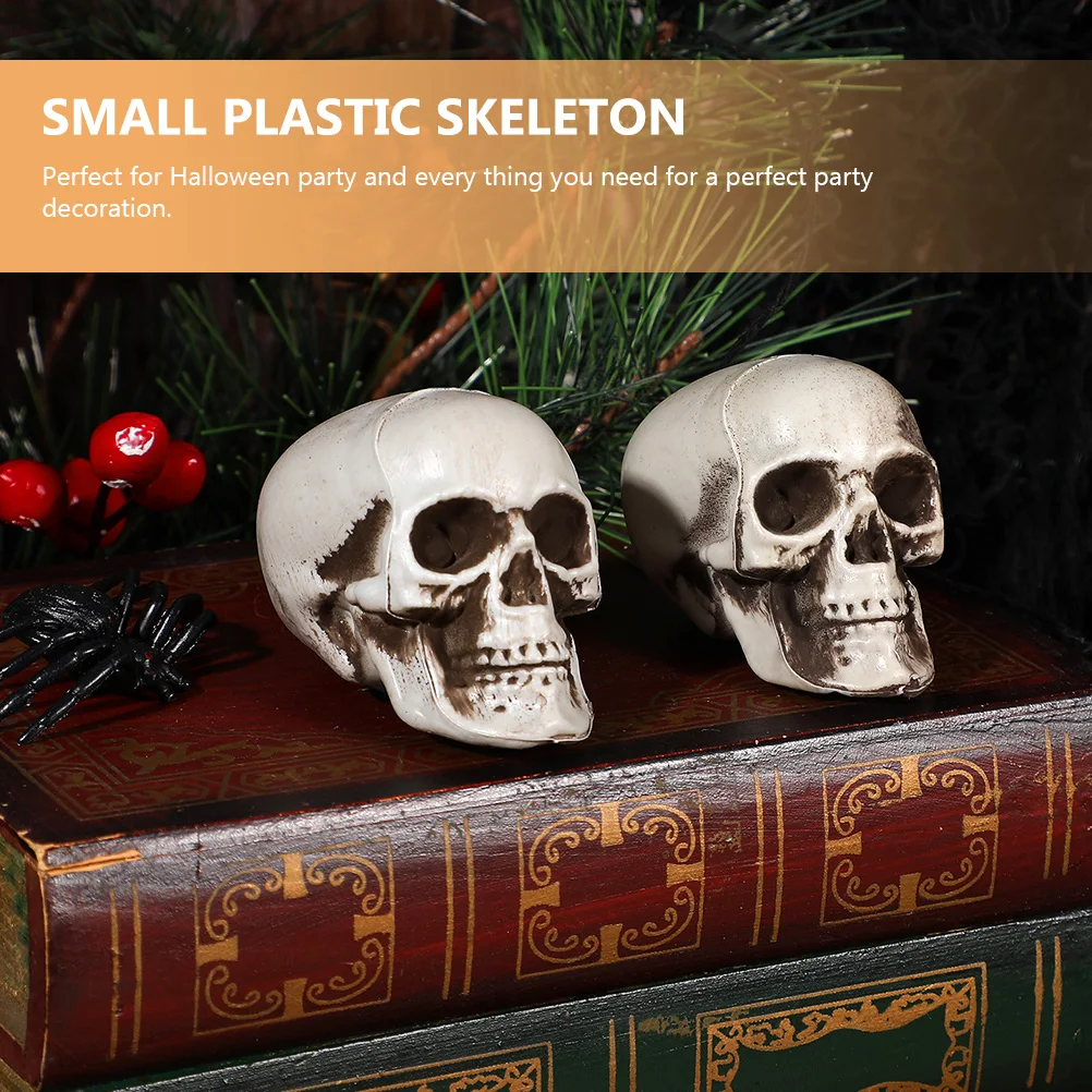 

8pcs Mini Skull Props Plastic Small Skeletons Halloween DecorHaunted House Accessories Scary Atmosphere Vivid Design