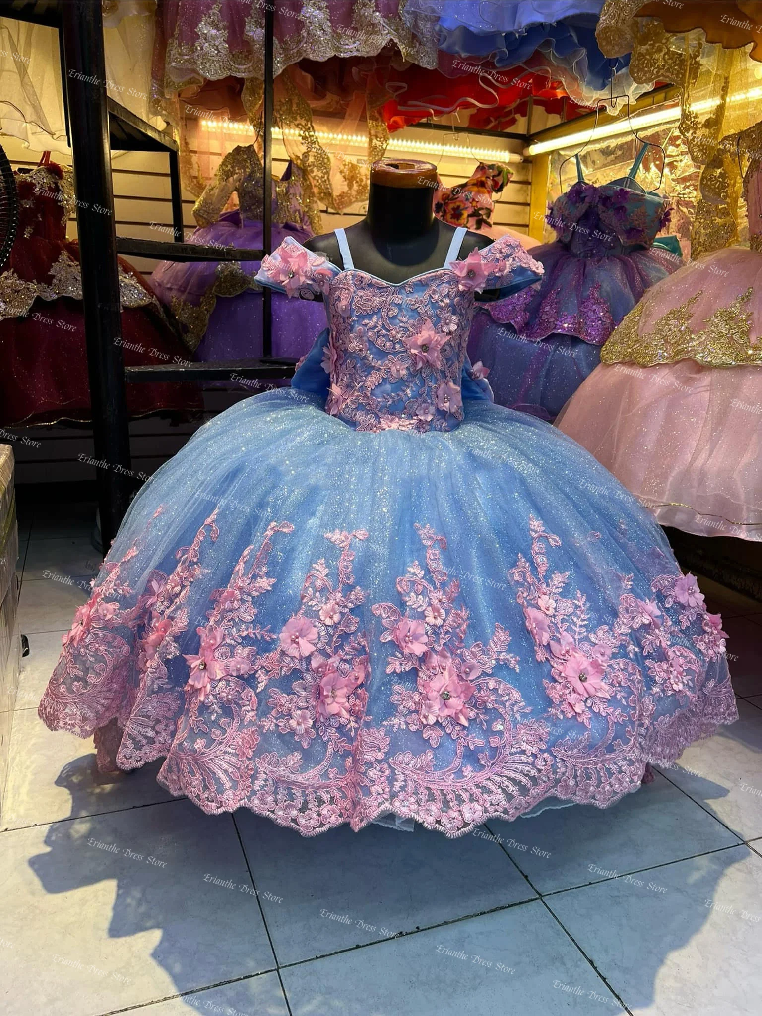 

Elegant Flower Girl Dress For Wedding Tulle Puffy Lace With Pink Applique Kids Birthday Party First Communion Ball Customized
