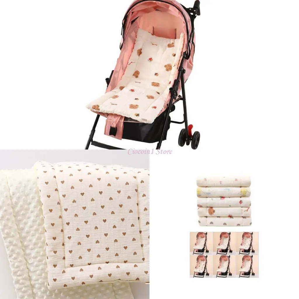 

Y1UB Lovely Pattern Supportive Pad Infant Strollers Liner Removable Cart Pad
