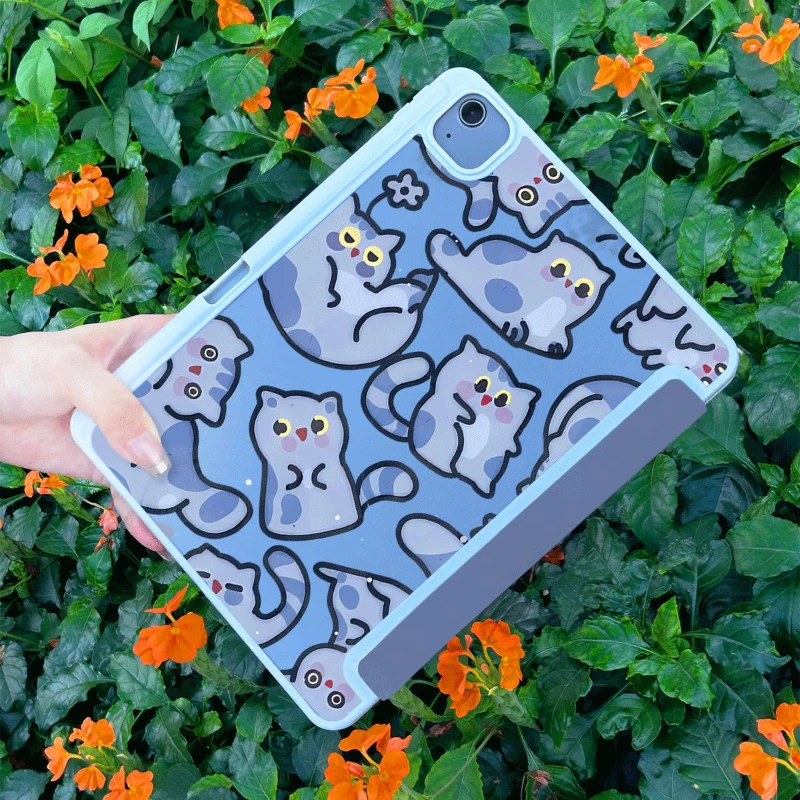 Cartoon Kitten Tablet Cover for IPad Air 5 4 10.9 Cases IPad 10.2 8th 9th Gen Pro 11 2nd 3rd 4th Ipad Air3 10.5 Cover Funda