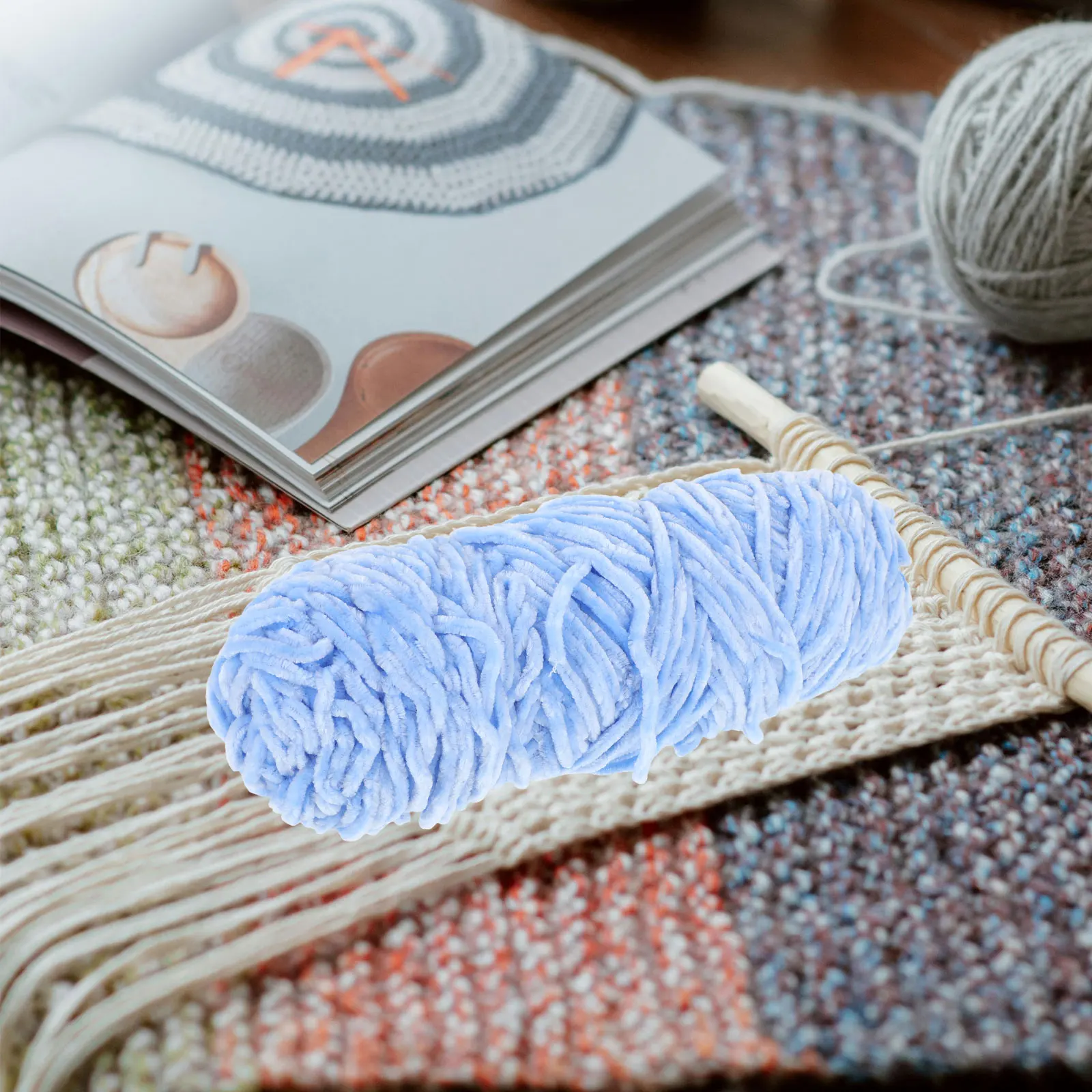 

3 Rolls Chenille Yarn Supple Crochet Handmade Polyester Wool for Crocheting Baby Crafts Making Wool Yarn Diy Material