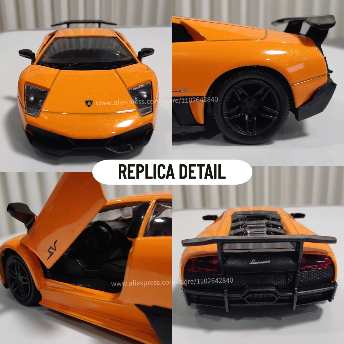 1:36 Car Model Lamborghini Murcielago Scale Metal Diecast Replica Home Office Miniature Art Vehicle Hobby Decoration Kid Boy Toy