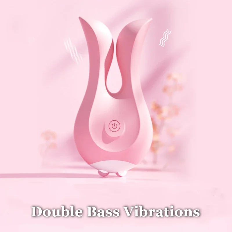 Bass Dual Vibration Sexy Rabbit Ear Pouch Vibrator Couple Flirting Aids Rechargeable Erotic AV Vibrator Clitoral Stimulator 18+