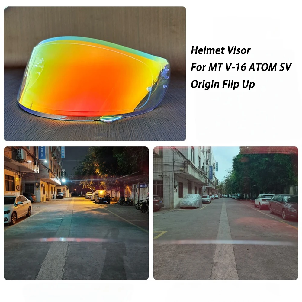 Fit for MT V-16 ATOM SV Origin Flip Up Helmet Visor Motorcycle Full Face Helmet Shield Lens Replacement Deep tea Anti-UV Lens