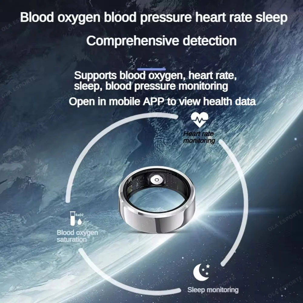 For Samsung Galaxy Smart Ring Men Blood Oxygen Sleep Monitoring GPS Motion Track IP68&5ATM Waterproof Smartring For Android IOS