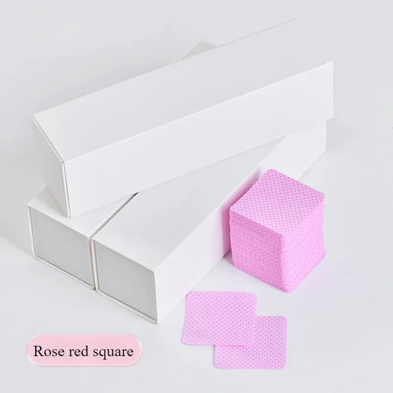 糸くずの出ないネイルワイプ 500 枚、コンテナ付きまつげエクステンショングルーワイプ、超吸収性ソフト不織布ラッシュグルーワイプ