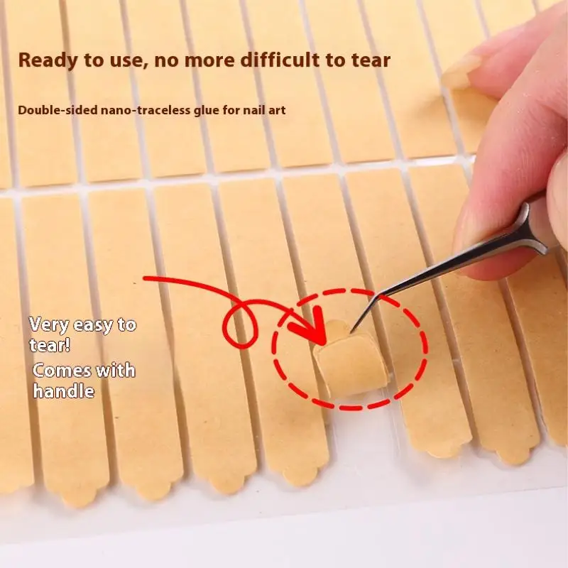 Cinta adhesiva doble para uñas postizas, soporte de exhibición, pegatinas de pegamento, barra de práctica de muestra, herramientas de parche sin rastro, 2 hojas