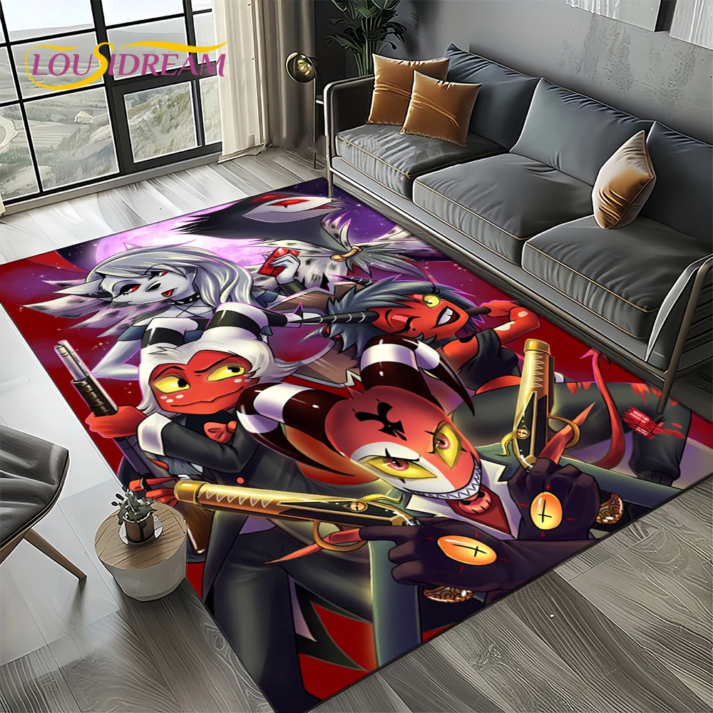 2025 H-Helluva Boss Blitzo Cartoon Carpet Rug for Bedroom Living Room Home Sofa Decoration,kids Game Play Decor Floor Mat Gift