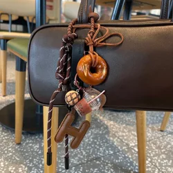 2024 New Fashion Bag Love Letter Sheepskin Pendant High Sense Pure Handmade Leather Women's Bag Pendant Pendant Bag Accessories