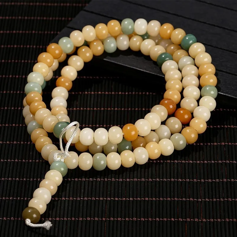 JD Natural Bodhi Root Multilayer Bracelet For Women Men 108 Bead Buddhist Buddha Mala Prayer Wood Bangles Hand String Jewelry