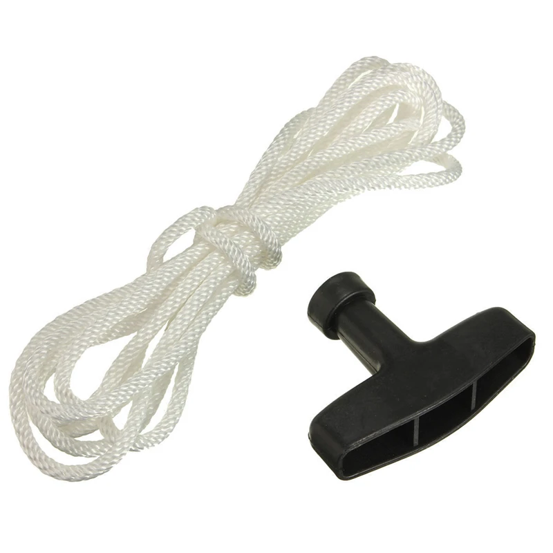 1.3m 3/4/5mm Universal Lawnmowers Pull Handle Starter Start Cord Line Rope Engine Petrol Handle Drawstring White