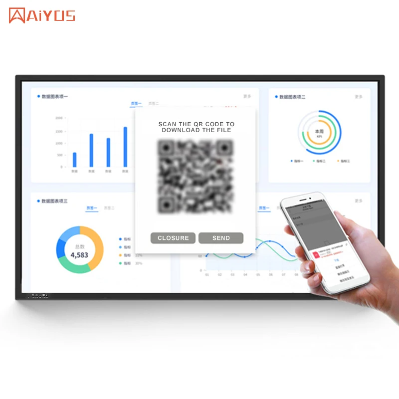 55 65 75 85 pollici Touch Screen didattico 4K Interattivo a schermo piatto Sala riunioni Lavagna digitale Smart Board per l'istruzione